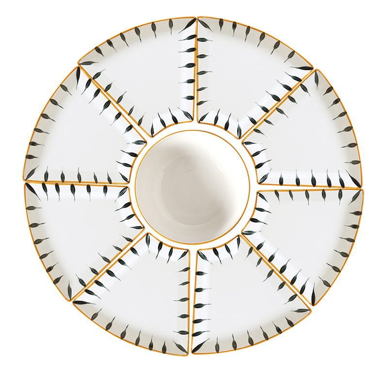 The dishes suit household creative move ceramic dish family reunion party chafing dish platter plate suit