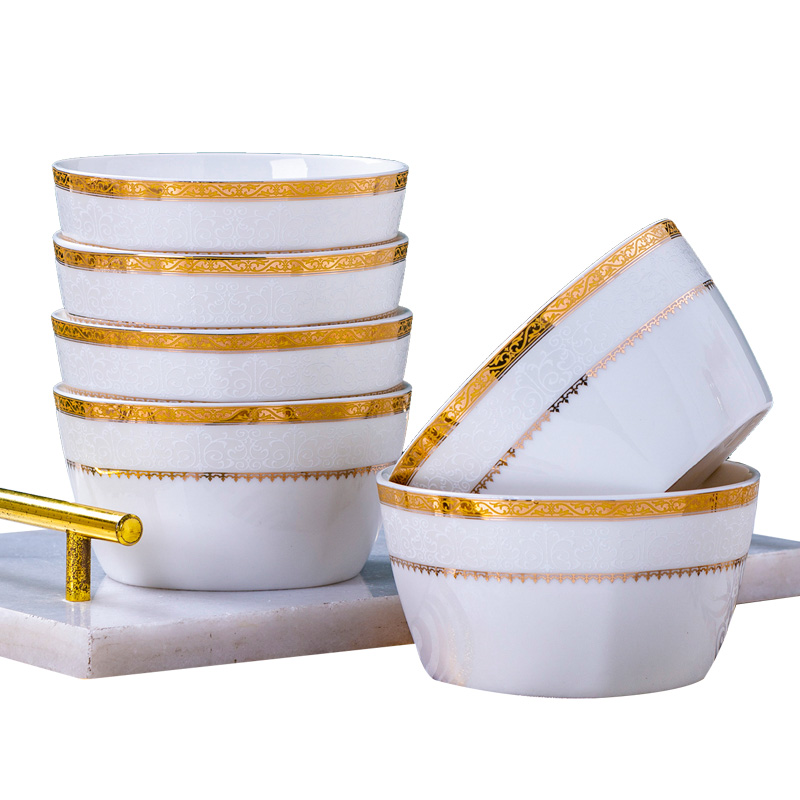 Ceramic bowl 6 with European contracted household individuality creative up phnom penh rainbow such as bowl jingdezhen Ceramic tableware suit