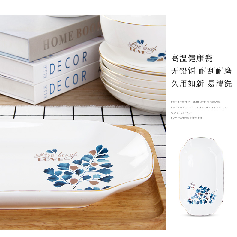 Ceramic plates home dishes dishes creative new fish dish of jingdezhen porcelain tableware Nordic dinner plates