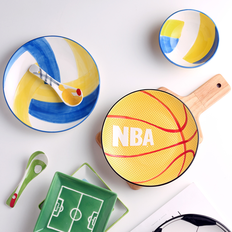 Dishes suit household children cartoon creative eats one bowl dish dish dish glass ceramic tableware