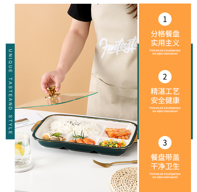 Ceramic dinning plate frame creative dribbling cover reduced fat breakfast snack plate hotel club high - end food tableware