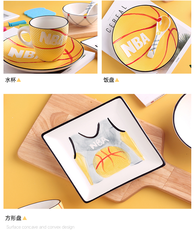 Dishes suit household children cartoon creative eats one bowl dish dish dish glass ceramic tableware