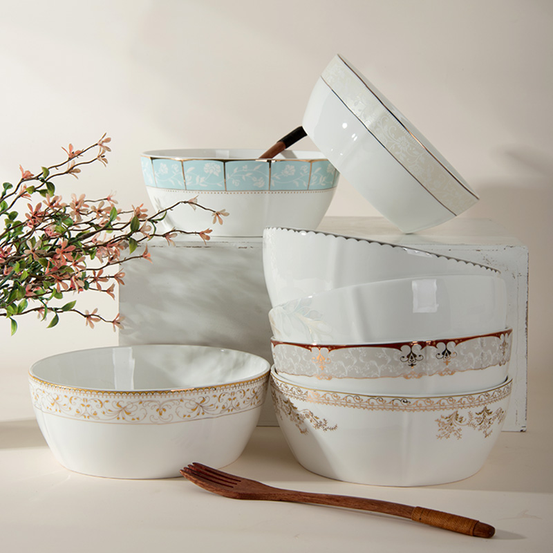 Jingdezhen ceramic bowl ipads porcelain bowl, square, noodles in soup bowl of Chinese style household contracted tableware hot to eat salad bowl