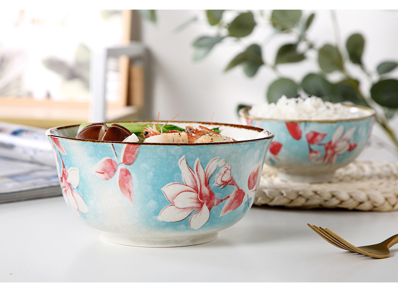 Japanese ceramic bowl with the creative move of the loaded 10 ipads porcelain bowl rainbow such as bowl bowl under a single glaze color tableware