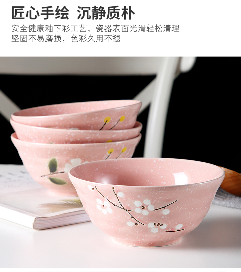 Eat ceramic bowl household creative move rainbow such as bowl bowl size 4/6 only red tableware portfolio Nordic network