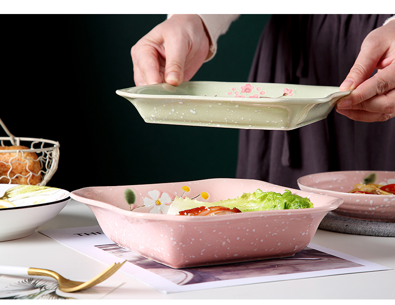 Jingdezhen ceramic dish dish dish household creative move dish soup plate FanPan 10 only to Japanese tableware suit