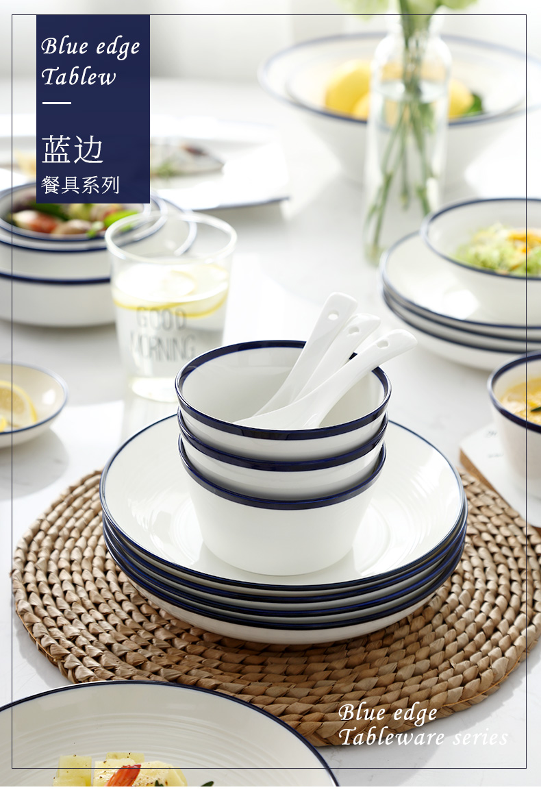 Dishes suit household under the glaze color Dishes simple Japanese bowl combined new ipads China jingdezhen ceramics tableware