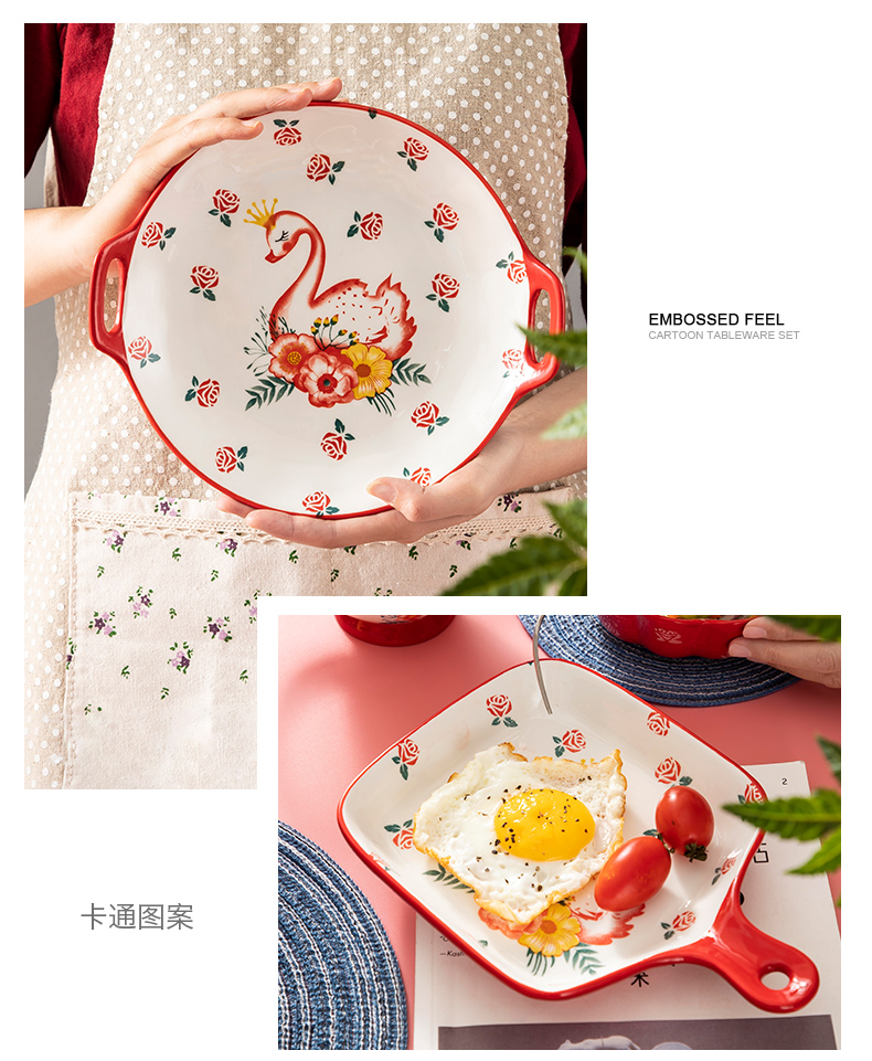 Household jobs creative move dishes, lovely ceramic tableware web celebrity single rainbow such as bowl soup bowl dish dish dish