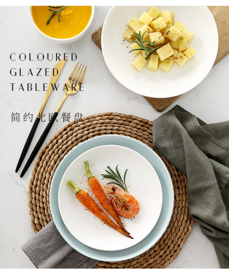 The dishes suit household to eat bread and butter plate combination Japanese noodles soup bowl jingdezhen ceramics tableware northern wind