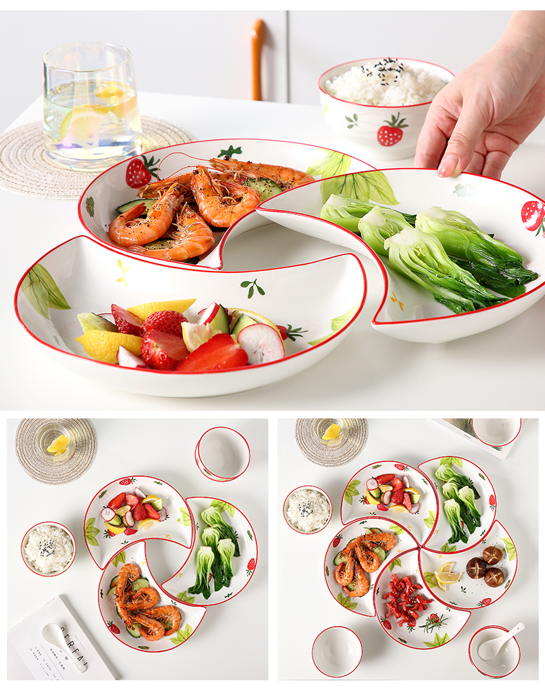 Japanese dishes suit household web celebrity reunion platter ceramic tableware creative new combination of jingdezhen