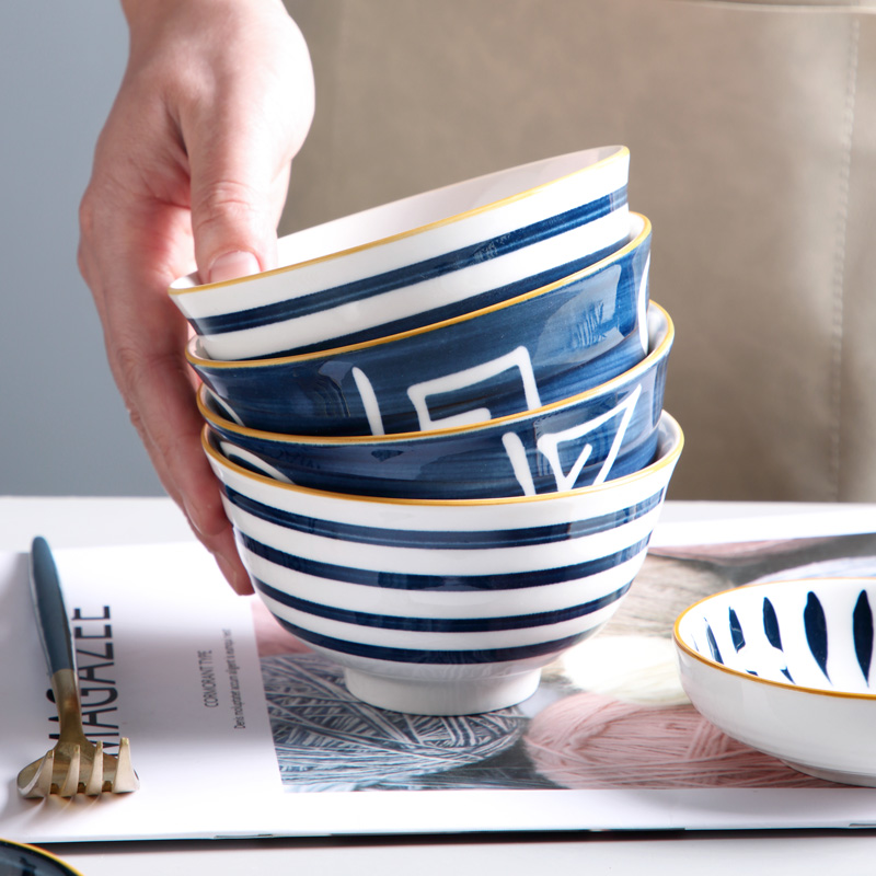 Light dishes suit household creative key-2 luxury web celebrity dinner spoon bowl chopsticks dishes ceramic plate set combination