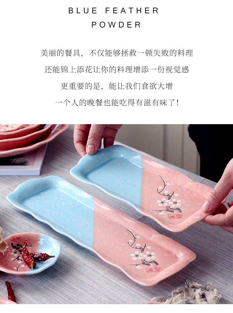 Jingdezhen ceramic dish dish dish home round soup plate creative dumplings Japanese beef dish plate plate tableware