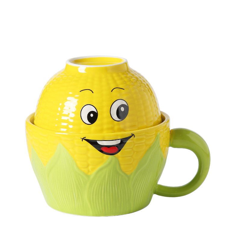 Ceramic bowl household creative move dish plates and lovely cartoon job rainbow such as bowl plate dishes set combination
