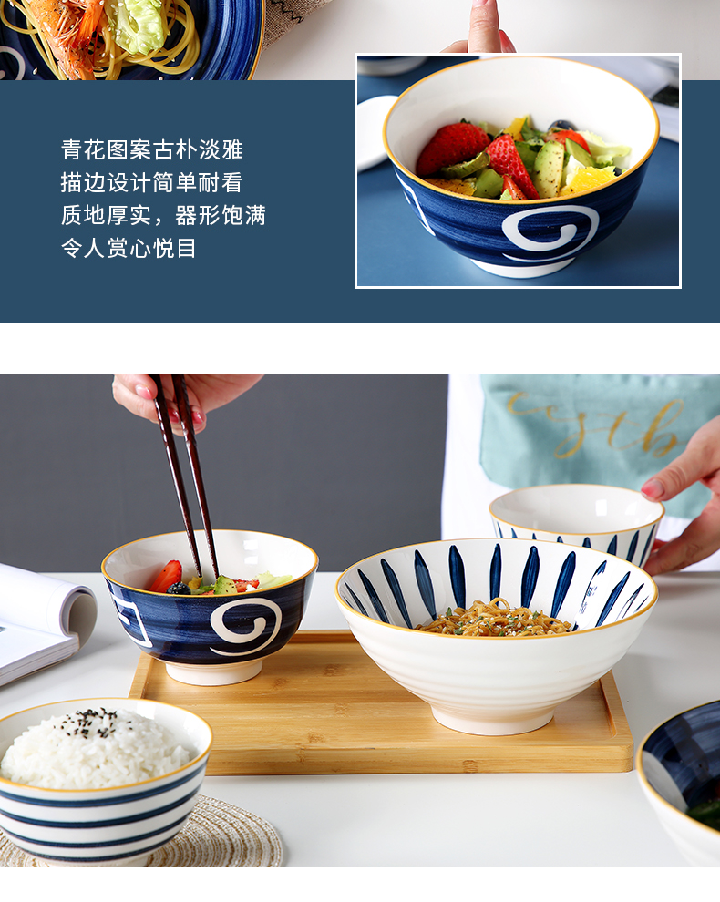 Dishes suit household European web celebrity ceramic rice bowl chopsticks Dishes creativity under the glaze ipads porcelain tableware Dishes