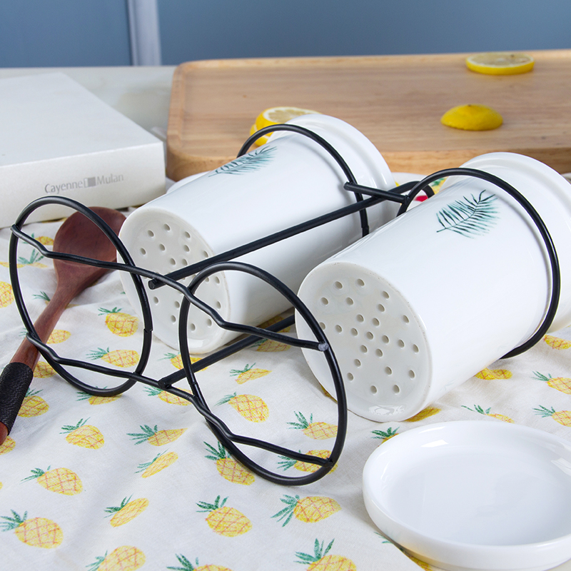Ceramic chopsticks tube informs the creative Nordic binocular drop box chopsticks the receive kitchen chopsticks box chopsticks tube
