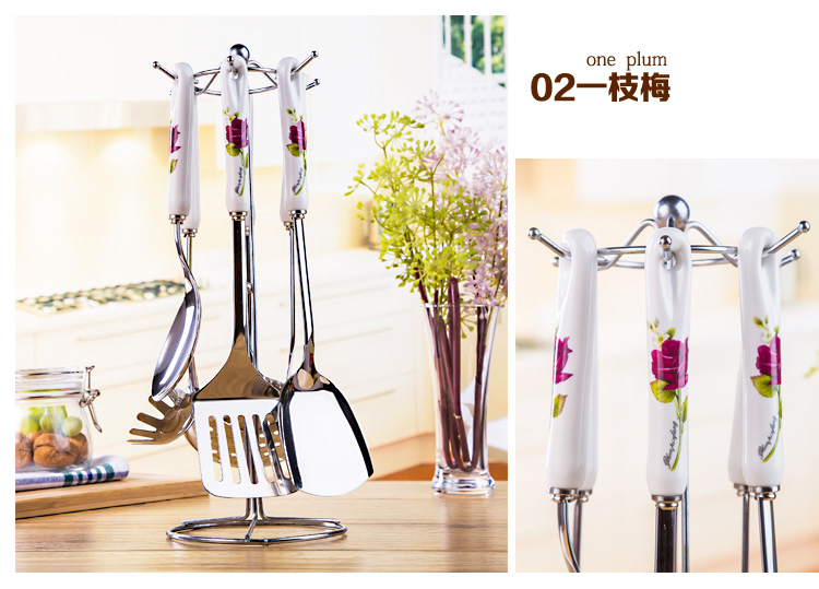 Spade suit ceramic stainless steel shovel spoon, spoon, stir fry run kitchen utensils suit seven suit household composition