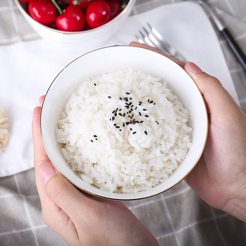 Household FanPan use combination suit adult ceramic tableware bulk simple atmospheric meals porringer rainbow such use