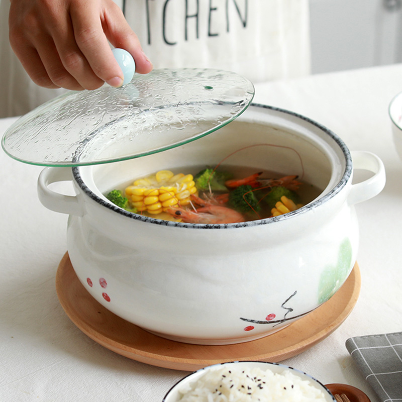 Home to eat bread and butter of jingdezhen ceramic rainbow such use large bowl soup bowl creative contracted Japanese under the glaze color tableware