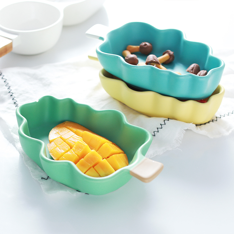 Creative dessert cup cartoon children salad bowl bowl mold division plate baby ceramic baking bowl of Chinese breakfast porridge