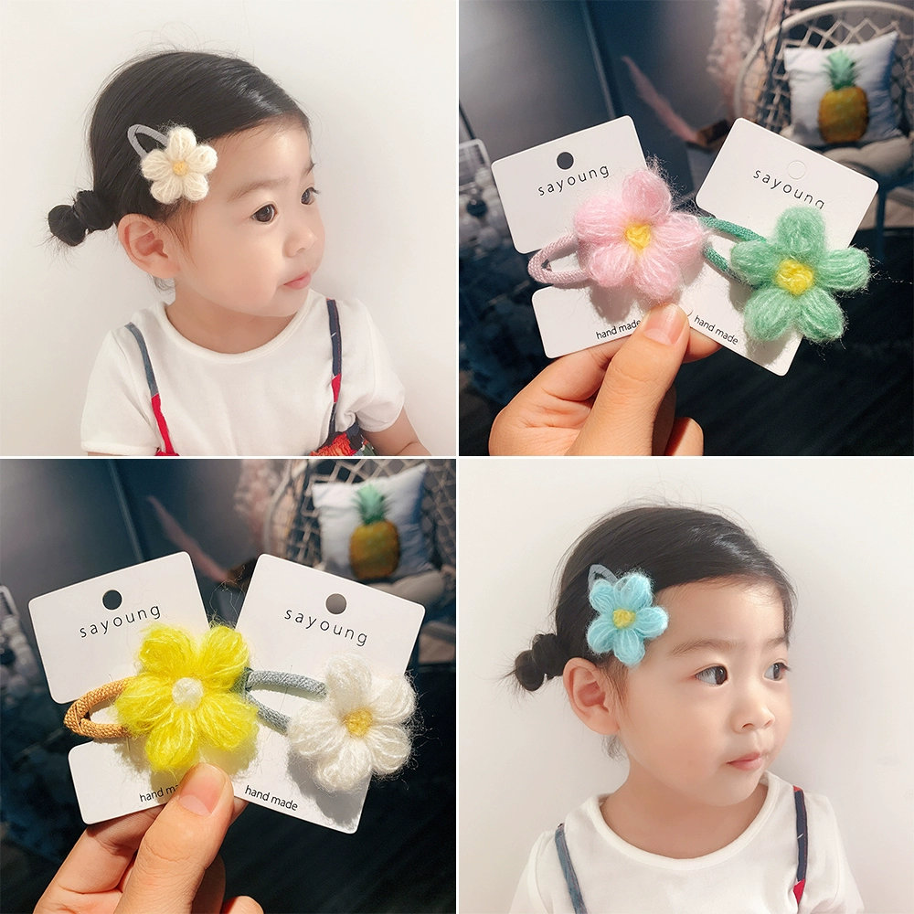 New Hàn Quốc trẻ em len kẹp hoa kẹp tóc cô gái nhỏ hoa nhỏ bb kẹp tóc kẹp tóc công chúa dễ thương nhỏ kẹp tóc phụ kiện - Phụ kiện tóc