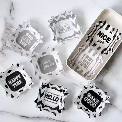 Nordic black and white geometric Cup lunch decoration partition Cup microwave available 30