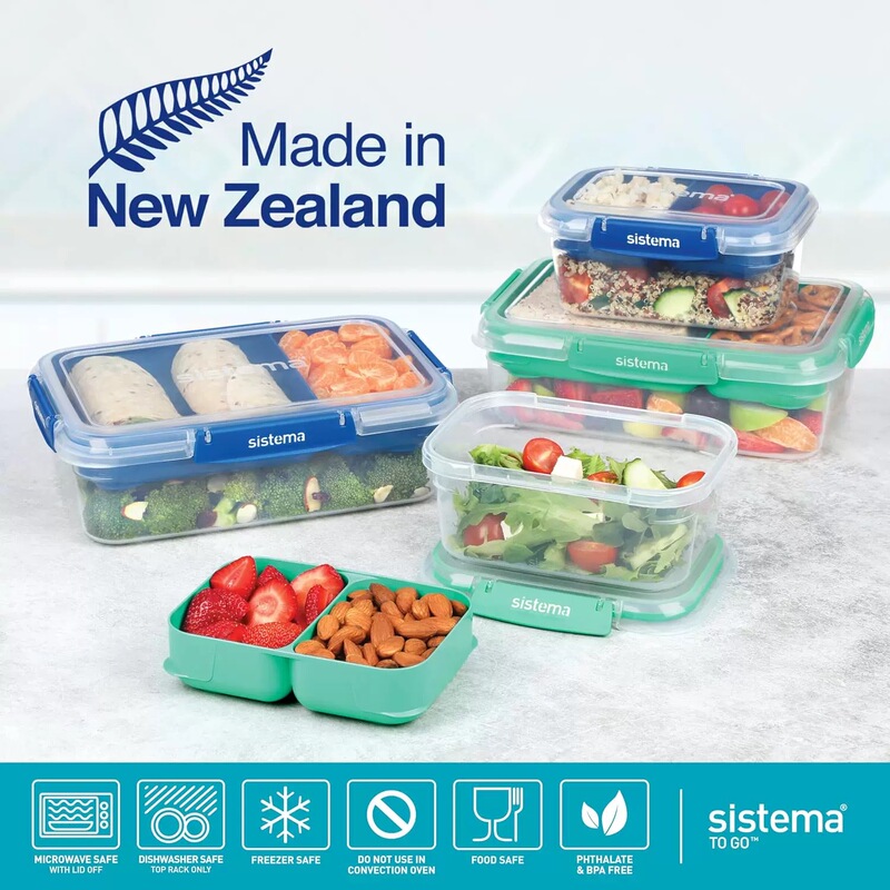 New Zealand Imports Sistema Stax ™   Sealed Leak-Proof Fruit Box Lunch Box Salad Sandwich Box