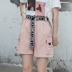 Dụng cụ quần short nữ hè 2020 mới học sinh trung học cơ sở Hàn Quốc eo cao lỏng lẻo quần ống rộng - Quần short