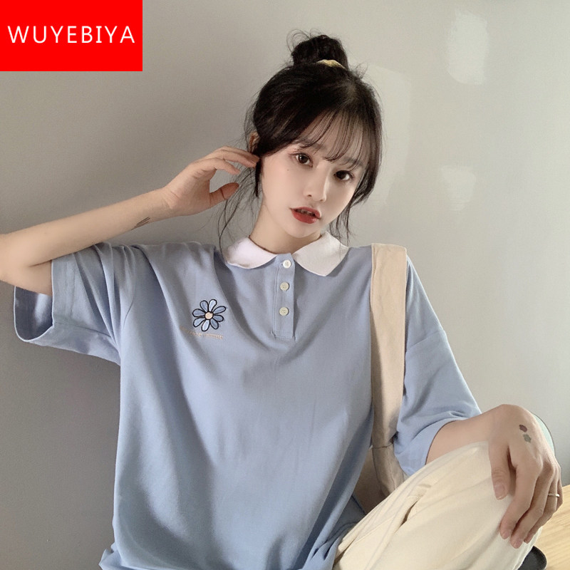 Short sleeve T-shirt adolescent birth summer dress 2022 New junior high school student polo shirt Korean version loose on clothes