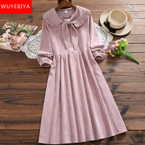 Corduroy dress girl spring and autumn 2021 New Junior High School High School students Korean style school style winter skirt