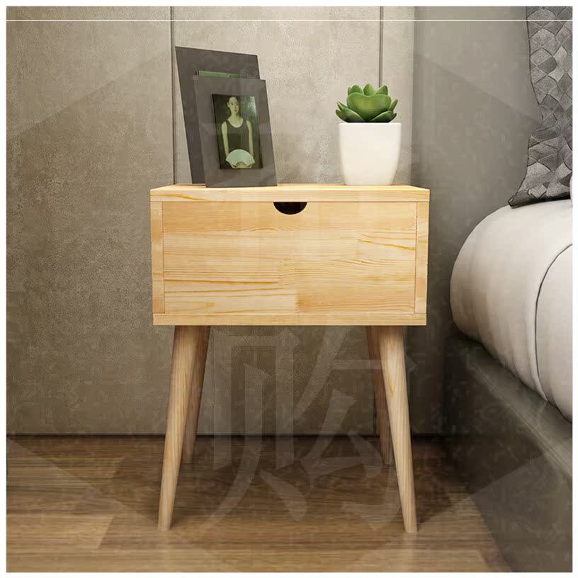 Modern minimalist bed head cabinet Nordic solid wood bed head cabinet Bedside Cabinet Eurostyle Cabinet Pine Wood Bed Head Cabinet Log Bed Head Cabinet