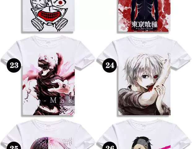 Tokyo Ghoul 喰 金 金 Kim Jung Kirishima Dong Xiang Anime Nhật Bản xung quanh quần áo áo thun dài tay thoải mái - Carton / Hoạt hình liên quan