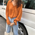 Áo sơ mi cổ lọ mới 2018 buông lỏng Han Fan áo sơ mi voan đơn giản màu trơn áo sơ mi dài tay nữ sinh áo sơ mi sọc caro Áo sơ mi