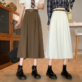 Весенний костюм, длинная черная юбка, высокая талия, А-силуэт, средней длины