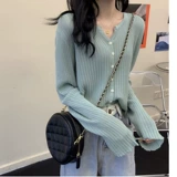 Весенняя ретро одежда для защиты от солнца, трикотажный свитер, кардиган, лонгслив, коллекция 2023, в корейском стиле