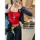 Осенний тонкий комплект, майка топ, эффект подтяжки, защита от солнца