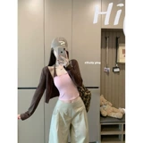 Осенний тонкий комплект, майка топ, эффект подтяжки, защита от солнца