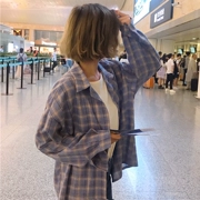 Áo sơ mi kẻ sọc 2018 mùa thu nữ phiên bản Hàn Quốc mới giản dị buông xõa dài tay nữ sinh viên áo sơ mi thủy triều