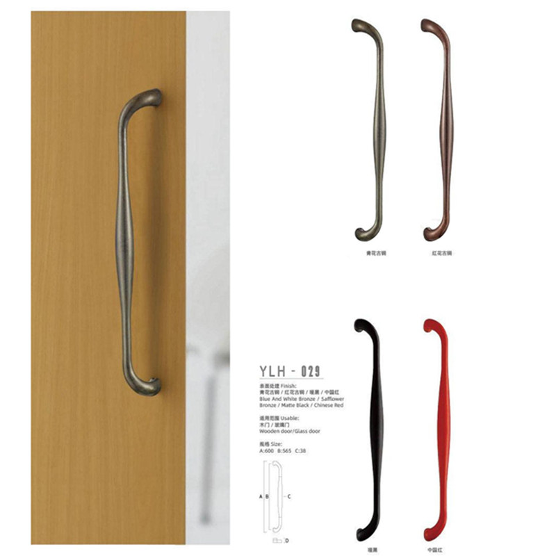 Modern minimalist luxury door handle door handle stainless steel black frameless glass door handle wooden door custom