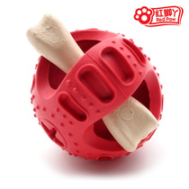 Red Foot Pet Toy Rubber Snacks Support Ball Feeding Toy Leakage Ball Dog Toy Ball