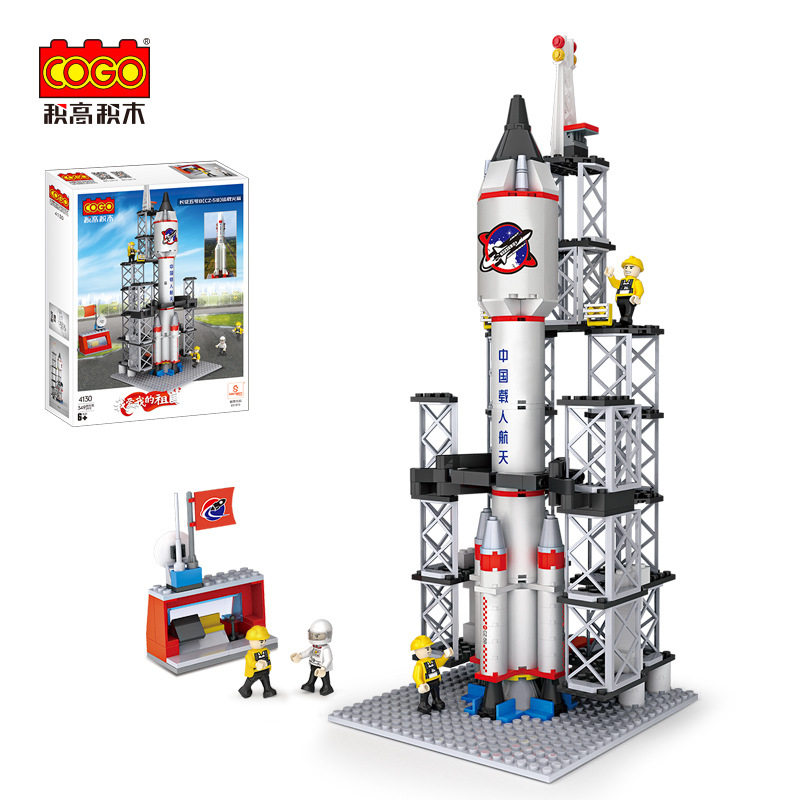COGO Space Shuttle Model Space Rocket Lunar Exploration Lander Small Particles Assembled Building Blocks Toy