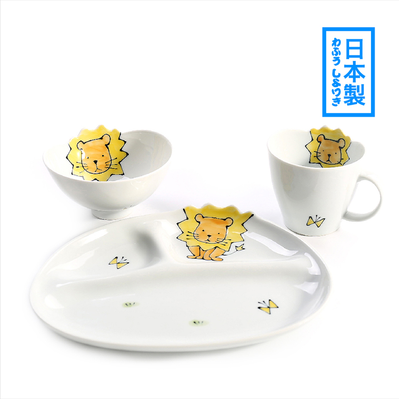 Japanese-Made Imported Ceramic Tableware Bowls, Japanese-Style Cartoon Bowls, Household Children's Divided Plates, Bowls, and Cups