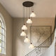 French Mid-Century Style Stairwell Large Chandelier Duplex Villa High-Rise Romantic Apartment Living Room Rotating Long Chandelier
