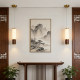 Song Dynasty aesthetic marble chandelier walnut all-copper bedroom bedside entrance hallway corridor tea room bar hanging wire
