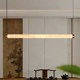 Song Dynasty Aesthetic Marble Dining Room Chandelier Designer High-End All-Copper Linear Island Bar Tea Room Study