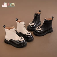 Martens, детские туфли, короткие сапоги, демисезонные утепленные ботинки для принцессы, в западном стиле, в стиле Шанель