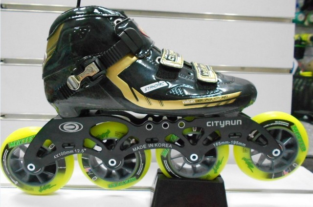 South Korea CITY MOTOR WHEELS Carbon Fiber Professional Speed Wheels Skating Shoes 4 * 110MM Race Speed Skating Shoes Black
