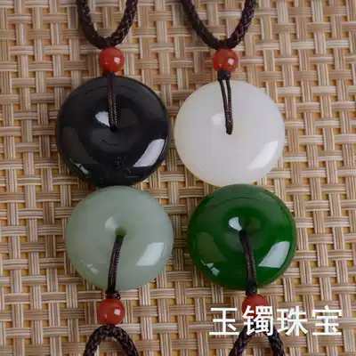 Natural Hetian White Jade Jasper jade ink safe buckle jade pendant for men and women couples jade pendant necklace Jade