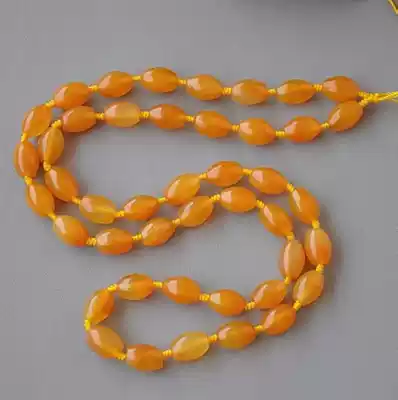 Natural Yellow Dragon jade necklace old material Road Jade DIY loose beads Yellow Dragon jade hanging rope