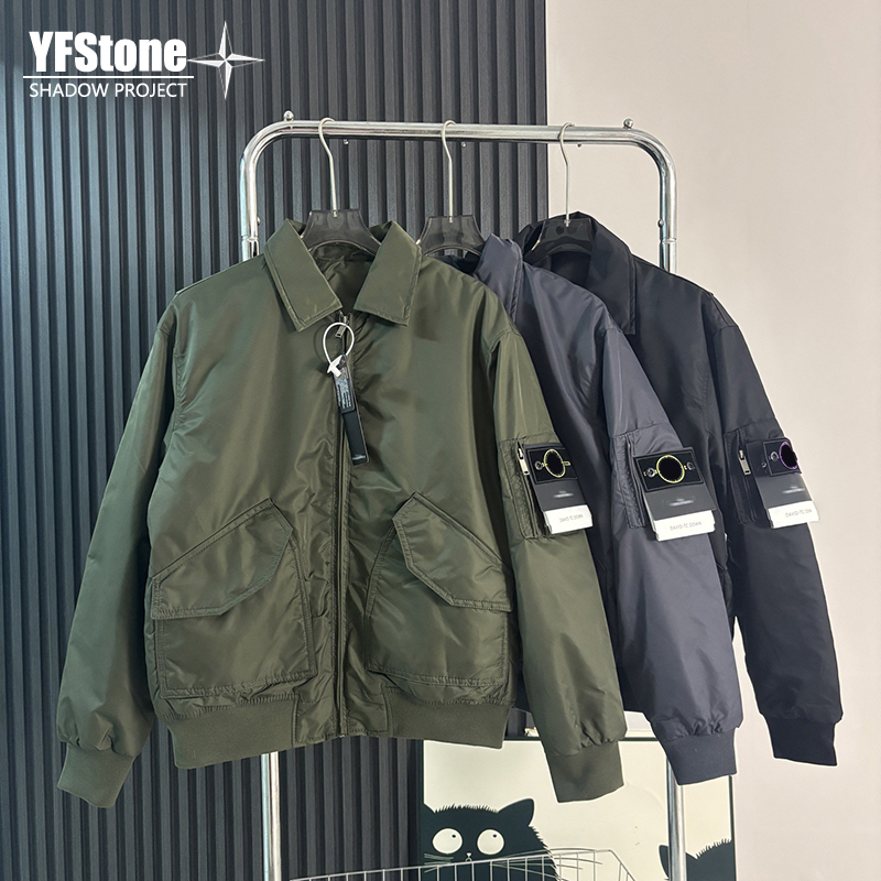 Yfstone Trendy Brand New Pocket Lapel American-Style Bomber Jacket Cotton Padded Thick Baseball Jacket Coat Yfstone Trendy Brand New Pocket Lapel American-Style Bomber Jacket Cotton Padded Thick Baseball Jacket Coat