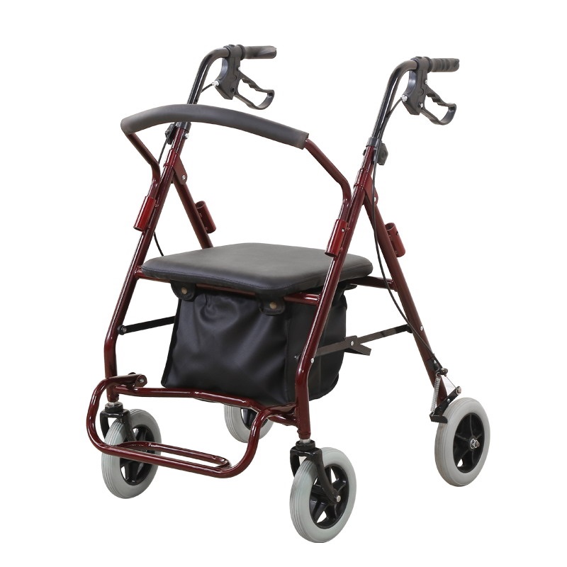 Elderly power-assisted trolley new elderly universal wheel armrest can sit on wheels to help walk and buy food small hand four-wheeler